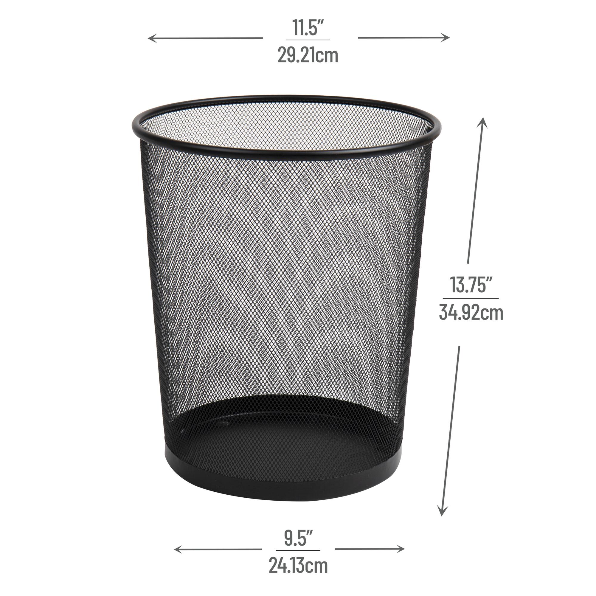 Mind Reader 4.5gal. Black Metal Mesh Waste Paper Basket, 3ct.